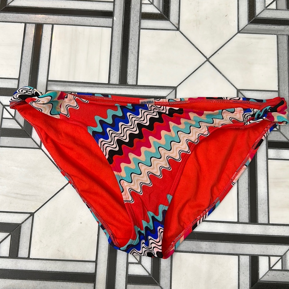 Old Navy Side Note Red Multi Bikini Bottom Large